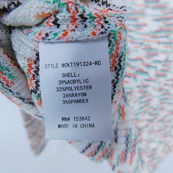 CODE X MODE Space Dye Sweater Womens Sz Small Knit Long Sleeve Multi Color Crop - Picture 8 of 8